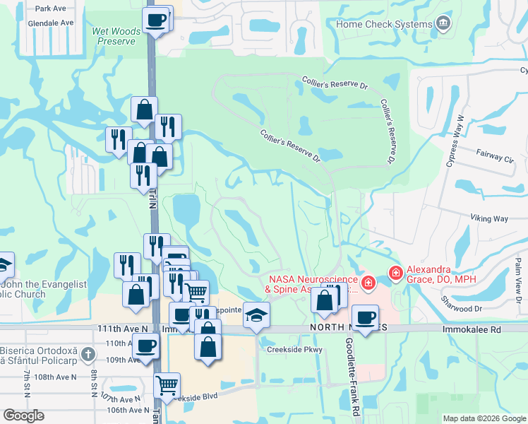 map of restaurants, bars, coffee shops, grocery stores, and more near 969 Barcarmil Way in Naples