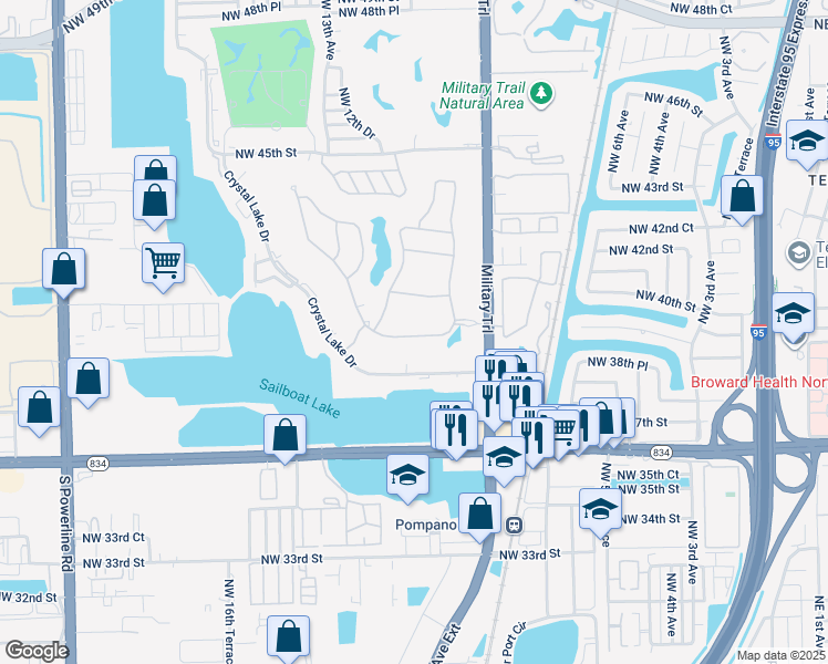 map of restaurants, bars, coffee shops, grocery stores, and more near 1120 Veleiros Boulevard in Lighthouse Point