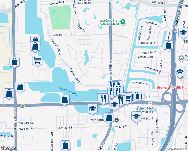 map of restaurants, bars, coffee shops, grocery stores, and more near 1120 Veleiros Boulevard in Lighthouse Point