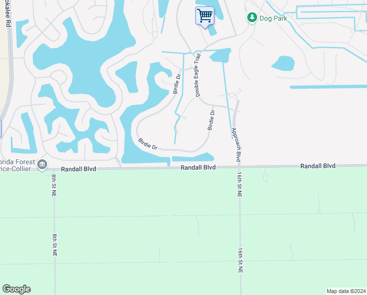 map of restaurants, bars, coffee shops, grocery stores, and more near 1658 Birdie Drive in Naples