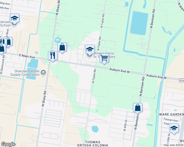 map of restaurants, bars, coffee shops, grocery stores, and more near 6213 North Taylor Road in Mission