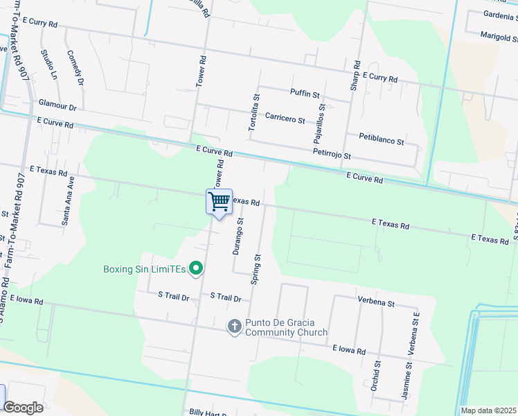 map of restaurants, bars, coffee shops, grocery stores, and more near 1202 Durango Street in Edinburg