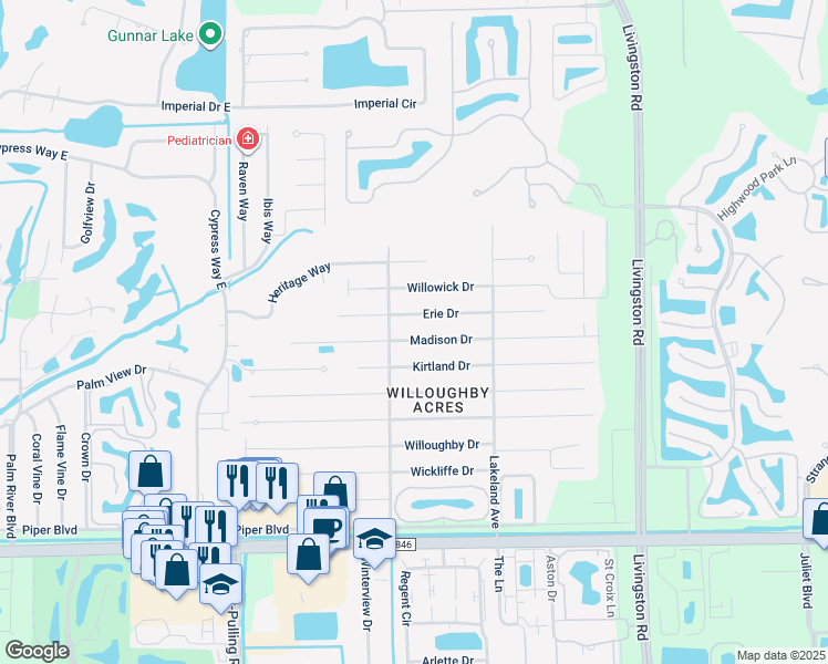 map of restaurants, bars, coffee shops, grocery stores, and more near 107 Madison Drive in Naples