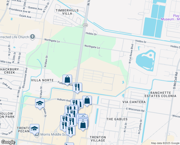 map of restaurants, bars, coffee shops, grocery stores, and more near 908 Grayson Avenue in McAllen
