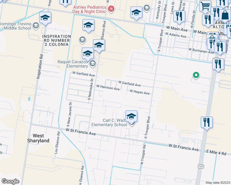 map of restaurants, bars, coffee shops, grocery stores, and more near 1216 West Harrison Avenue in Alton