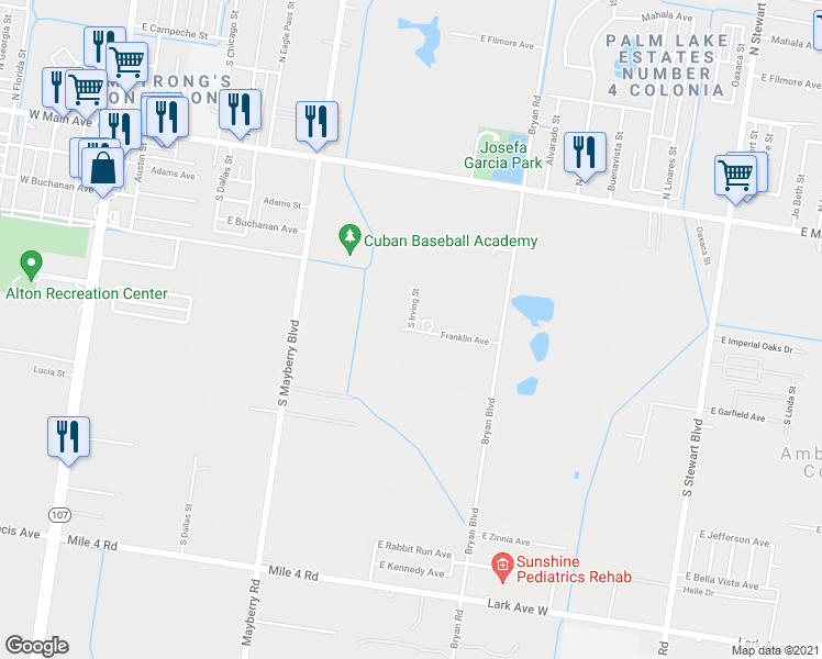 map of restaurants, bars, coffee shops, grocery stores, and more near 1002 Franklin Street in Mission