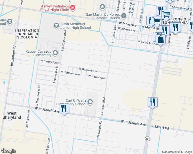 map of restaurants, bars, coffee shops, grocery stores, and more near 920 West Hayes Avenue in Alton