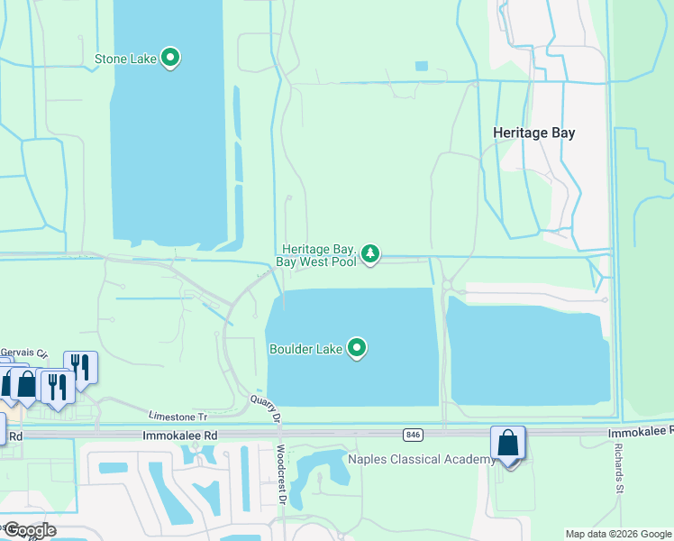 map of restaurants, bars, coffee shops, grocery stores, and more near 10032 Siesta Bay Drive in Naples