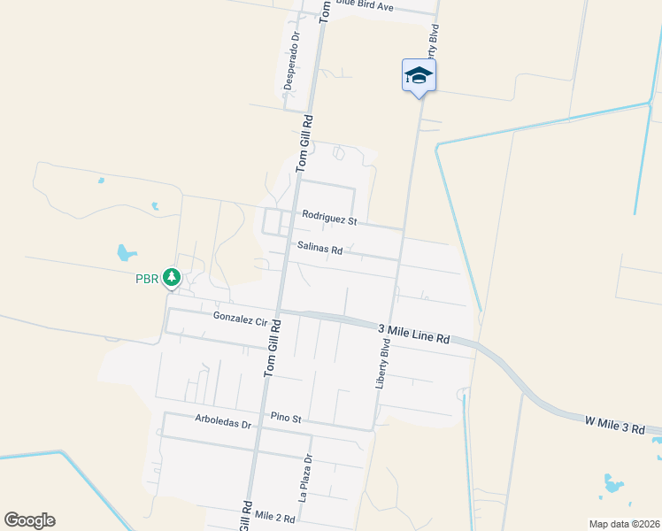 map of restaurants, bars, coffee shops, grocery stores, and more near 1736 Salinas Road in Penitas