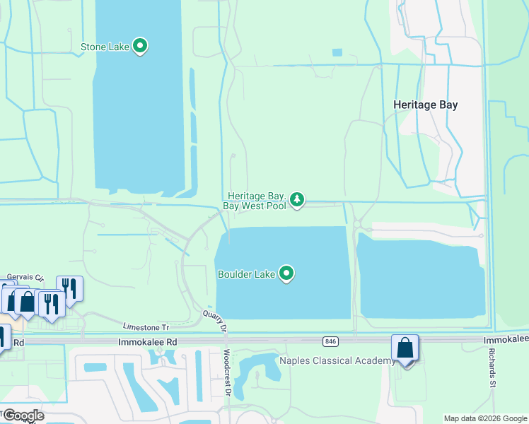 map of restaurants, bars, coffee shops, grocery stores, and more near 10020 Siesta Bay Drive in Naples