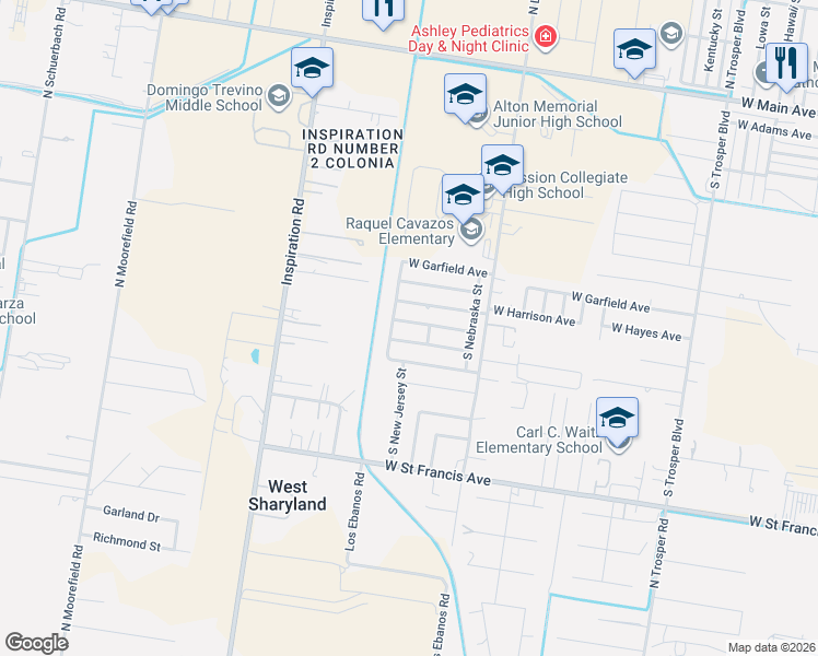 map of restaurants, bars, coffee shops, grocery stores, and more near 1716 West Israel Avenue in Mission