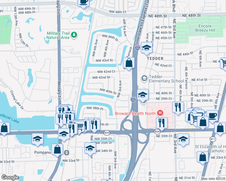 map of restaurants, bars, coffee shops, grocery stores, and more near in Deerfield Beach