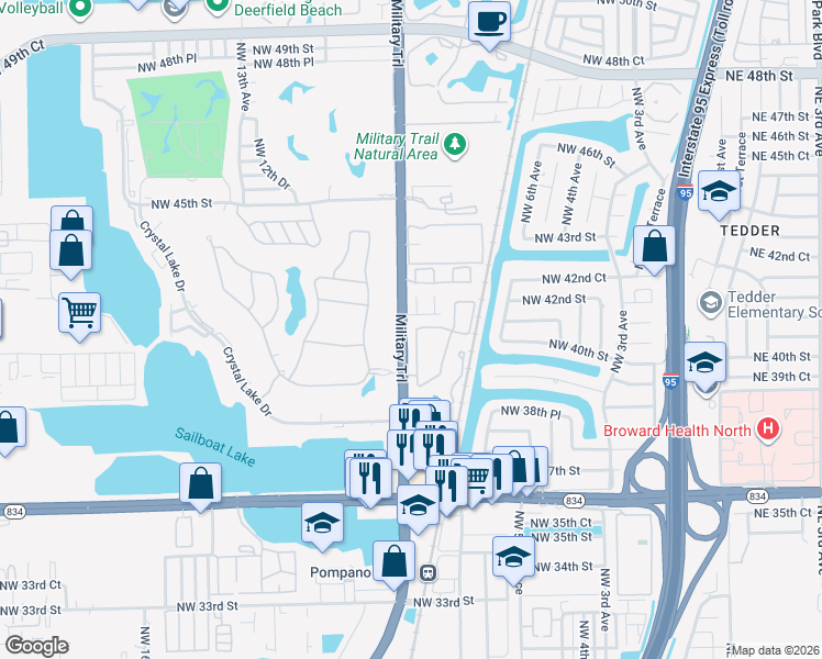 map of restaurants, bars, coffee shops, grocery stores, and more near 4161 Northwest 9th Avenue in Pompano Beach