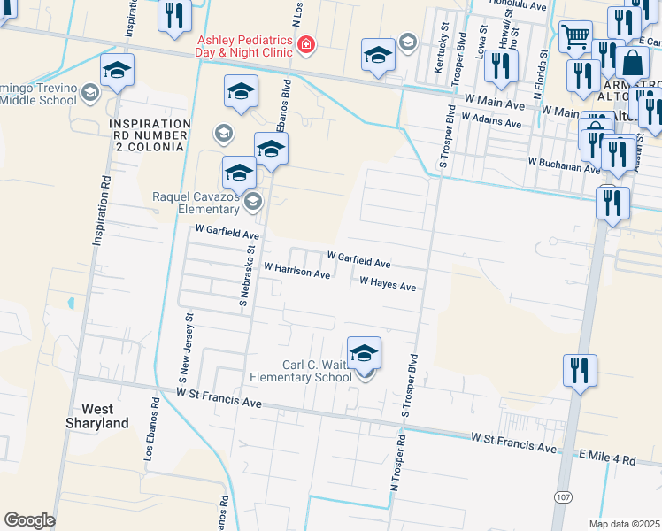 map of restaurants, bars, coffee shops, grocery stores, and more near 817 South Michigan Street in Alton