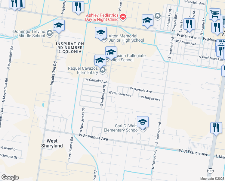 map of restaurants, bars, coffee shops, grocery stores, and more near 1421 West Harrison Avenue in Alton