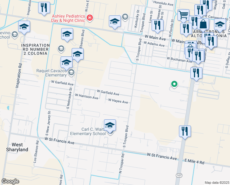 map of restaurants, bars, coffee shops, grocery stores, and more near 1003 West Garfield Avenue in Mission