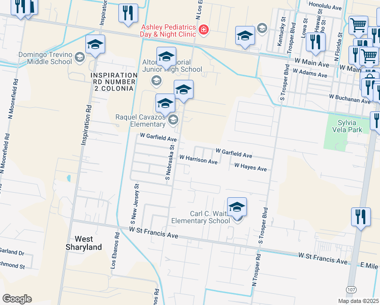 map of restaurants, bars, coffee shops, grocery stores, and more near 817 South Missouri Street in Alton
