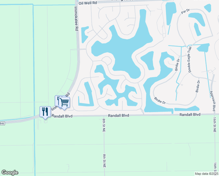 map of restaurants, bars, coffee shops, grocery stores, and more near 2801 Amberwood Lane in Naples