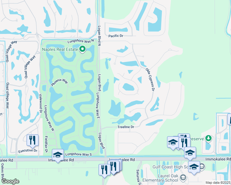 map of restaurants, bars, coffee shops, grocery stores, and more near 3029 Renaissance Court in Naples
