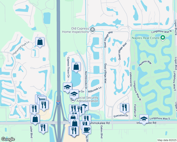 map of restaurants, bars, coffee shops, grocery stores, and more near 2720 Cypress Trace Circle in Naples