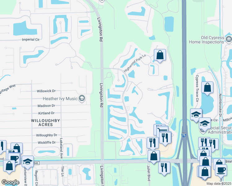 map of restaurants, bars, coffee shops, grocery stores, and more near 5640 Sherborn Drive in Naples