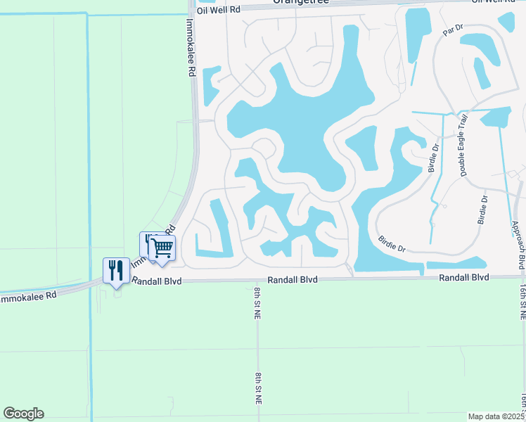 map of restaurants, bars, coffee shops, grocery stores, and more near 2801 Amberwood Ln in Naples