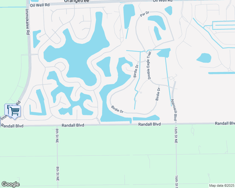 map of restaurants, bars, coffee shops, grocery stores, and more near 1484 Birdie Drive in Naples