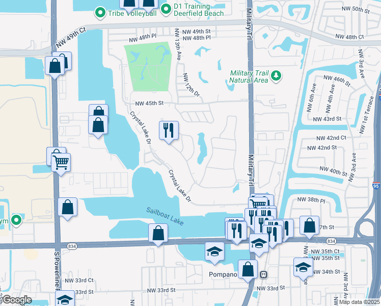 map of restaurants, bars, coffee shops, grocery stores, and more near 4122 Rosa Drive in Lighthouse Point