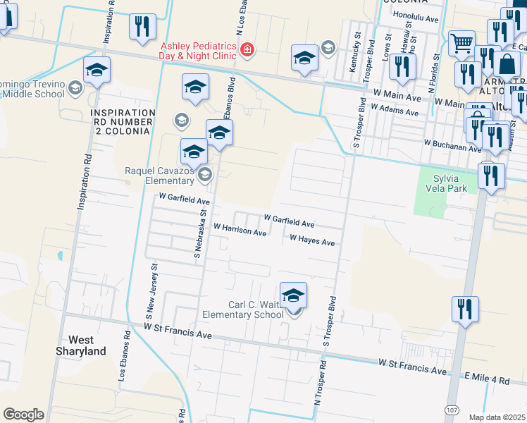map of restaurants, bars, coffee shops, grocery stores, and more near 1225 West Garfield Avenue in Alton