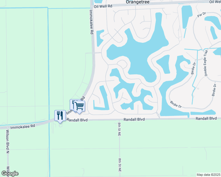 map of restaurants, bars, coffee shops, grocery stores, and more near 2888 Orange Grove Trail in Naples