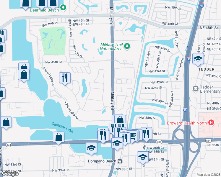 map of restaurants, bars, coffee shops, grocery stores, and more near 4161 Northwest 9th Avenue in Pompano Beach