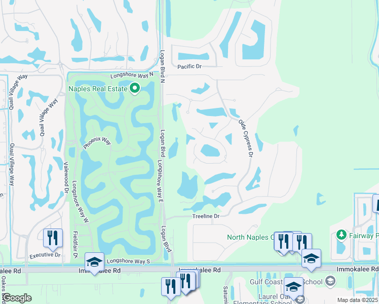 map of restaurants, bars, coffee shops, grocery stores, and more near 3040 Mona Lisa Boulevard in Naples