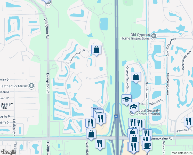 map of restaurants, bars, coffee shops, grocery stores, and more near 5730 Grande Reserve Way in Naples