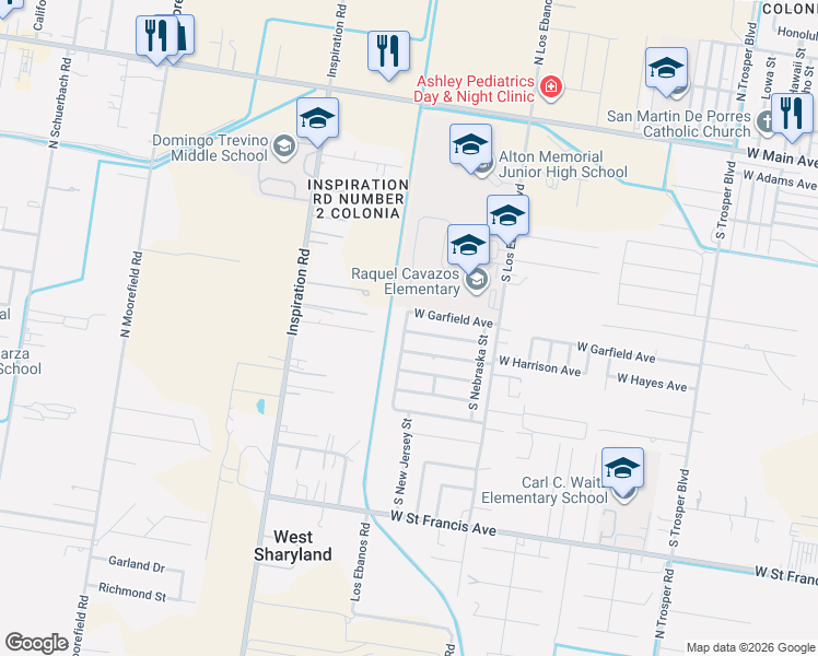 map of restaurants, bars, coffee shops, grocery stores, and more near 1808 West Hayes Avenue in Alton