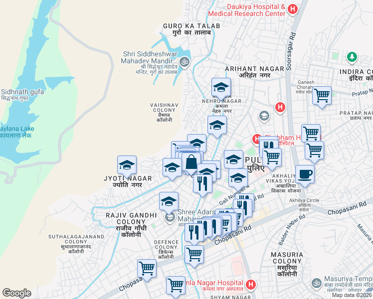 map of restaurants, bars, coffee shops, grocery stores, and more near in Jodhpur