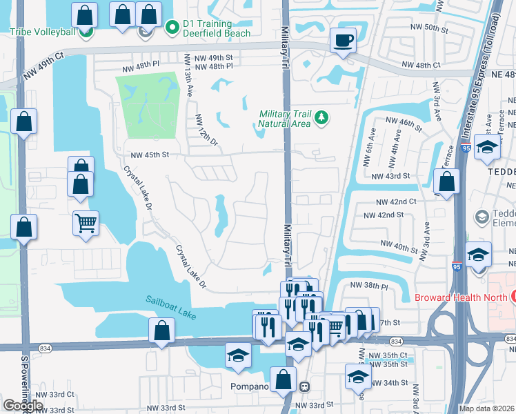 map of restaurants, bars, coffee shops, grocery stores, and more near 4319 Veleiros Avenue in Lighthouse Point