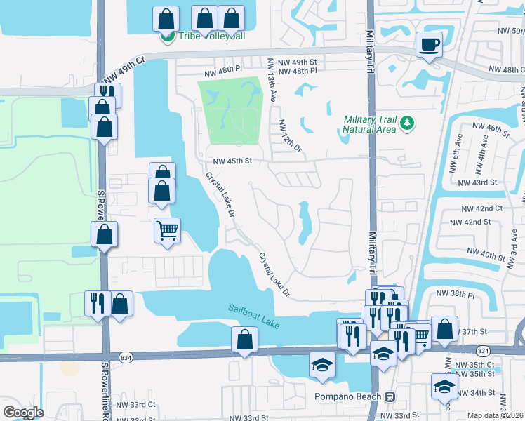 map of restaurants, bars, coffee shops, grocery stores, and more near 4230 Rosa Drive in Lighthouse Point