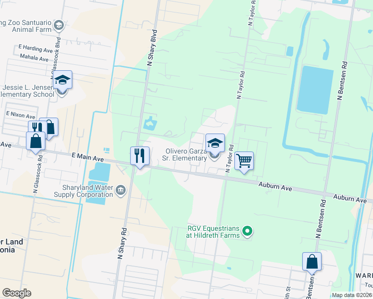 map of restaurants, bars, coffee shops, grocery stores, and more near 8107 North 55th Street in Mission