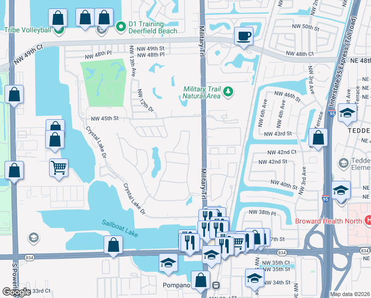 map of restaurants, bars, coffee shops, grocery stores, and more near 4319 Veleiros Avenue in Lighthouse Point