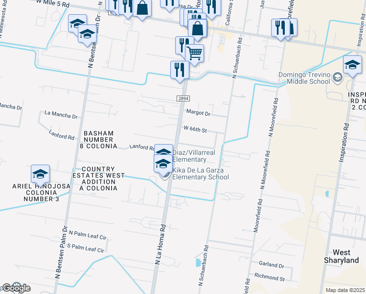 map of restaurants, bars, coffee shops, grocery stores, and more near 2801 65th Street in Mission