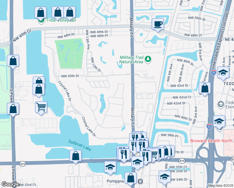 map of restaurants, bars, coffee shops, grocery stores, and more near 4319 Veleiros Avenue in Lighthouse Point