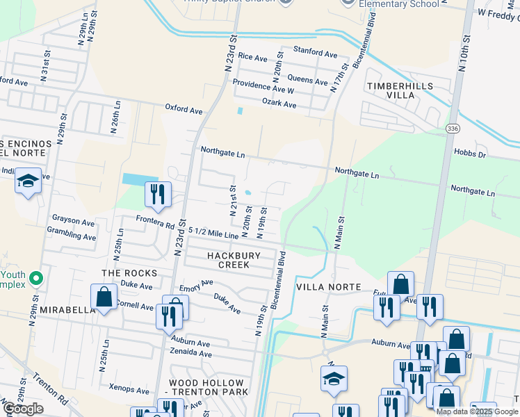 map of restaurants, bars, coffee shops, grocery stores, and more near 8709 N 19th St in McAllen