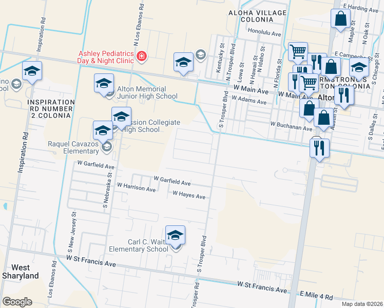 map of restaurants, bars, coffee shops, grocery stores, and more near 1002 West Franklin Avenue in Alton