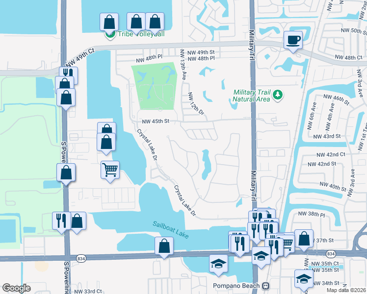 map of restaurants, bars, coffee shops, grocery stores, and more near 4230 Rosa Drive in Lighthouse Point