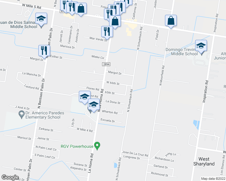 map of restaurants, bars, coffee shops, grocery stores, and more near 2700 65th Street in Mission