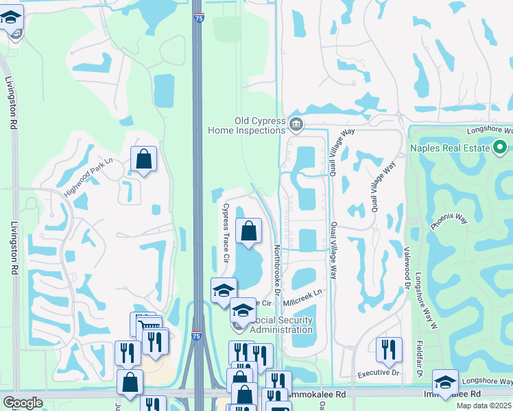 map of restaurants, bars, coffee shops, grocery stores, and more near 2690 Cypress Trace Circle in Naples