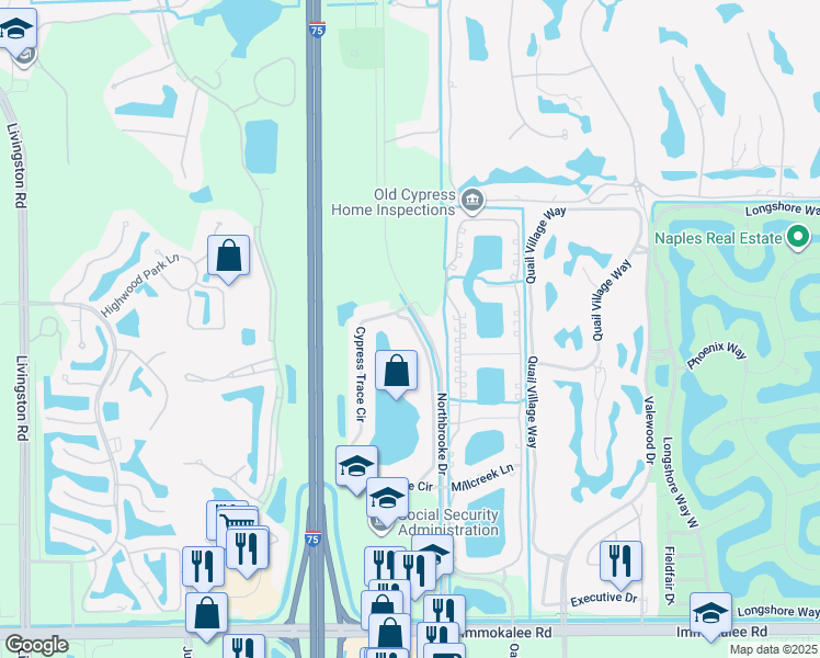 map of restaurants, bars, coffee shops, grocery stores, and more near 2690 Cypress Trace Circle in Naples