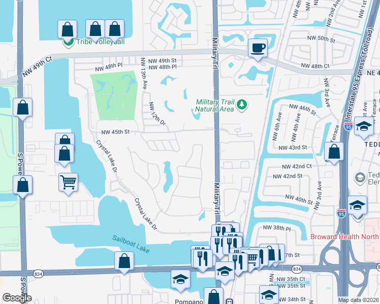 map of restaurants, bars, coffee shops, grocery stores, and more near 4319 Veleiros Avenue in Lighthouse Point
