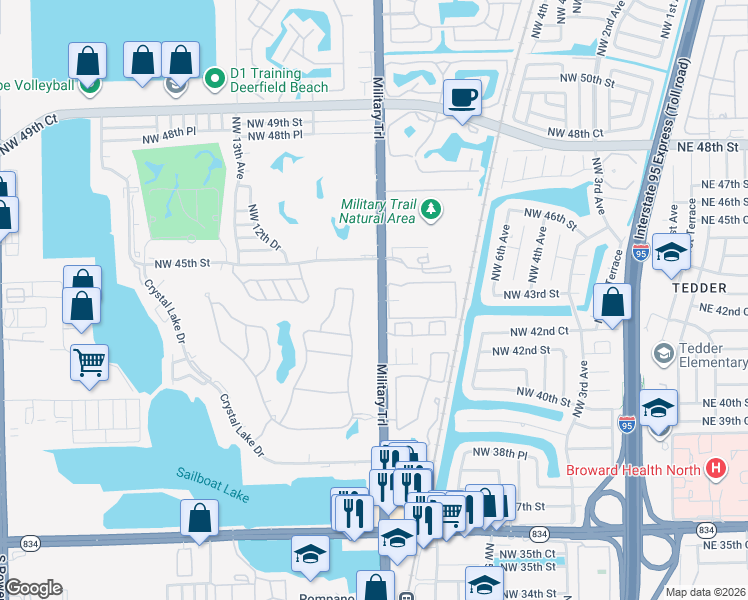 map of restaurants, bars, coffee shops, grocery stores, and more near 4401 Northwest 9th Avenue in Pompano Beach