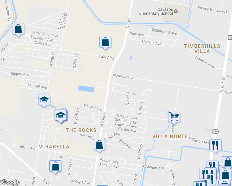 map of restaurants, bars, coffee shops, grocery stores, and more near 2125 Kilgore Avenue in McAllen